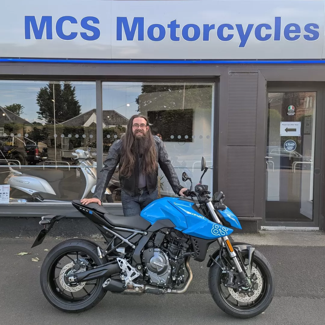Suzuki Specialist leaning on GSX-8S