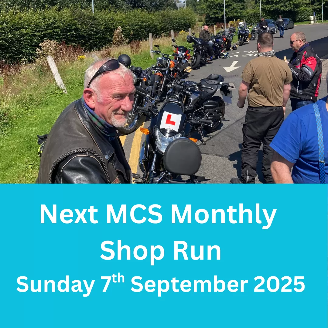 Bike Riders on MCS Shop Run in August at Lomondgate Services