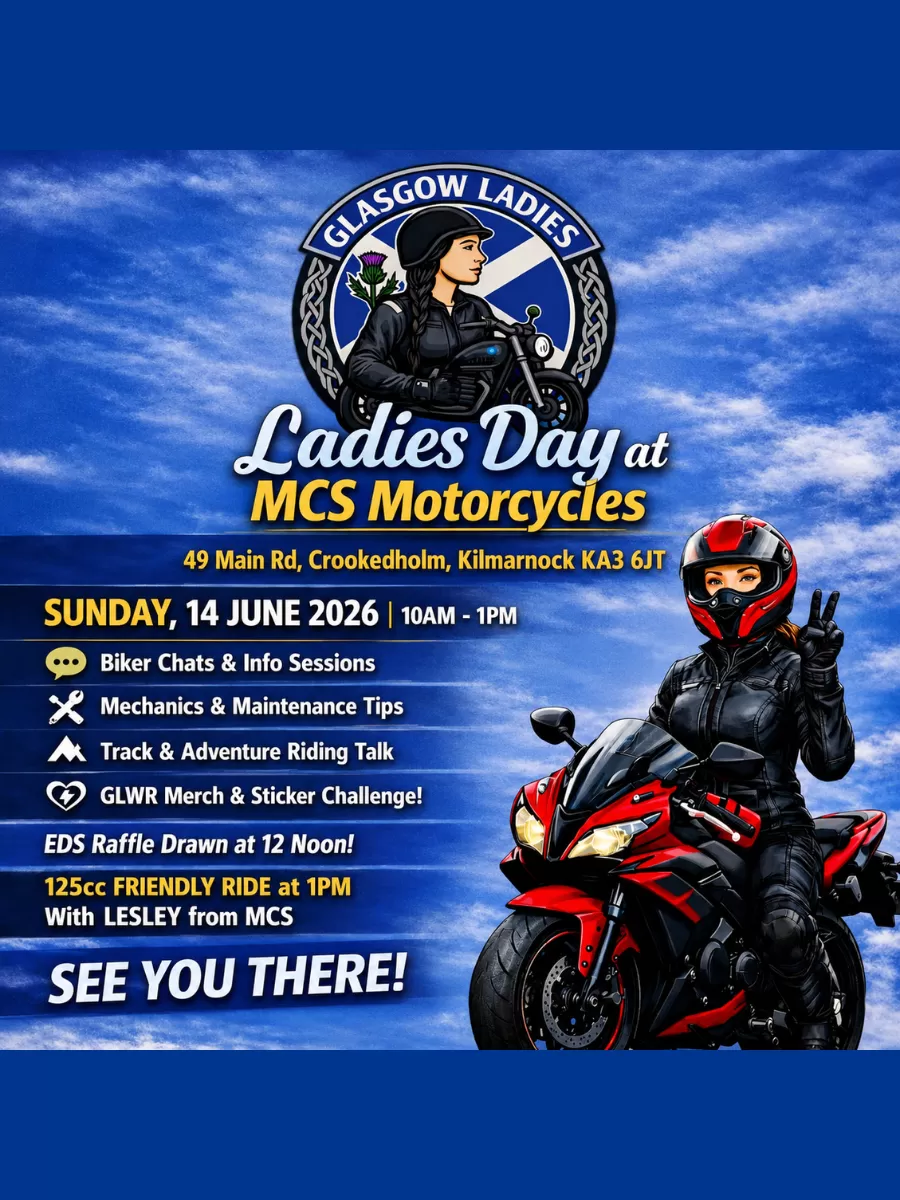Image advert Glasgow Ladies Who Ride Ladies Day 14th June 2026